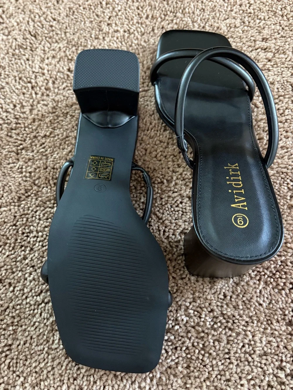 Black Platform Strappy Block Heel Sandals